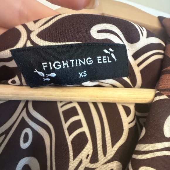 Fighting Eel Brown and Pink Floral Button Down dress - Picture 2 of 6